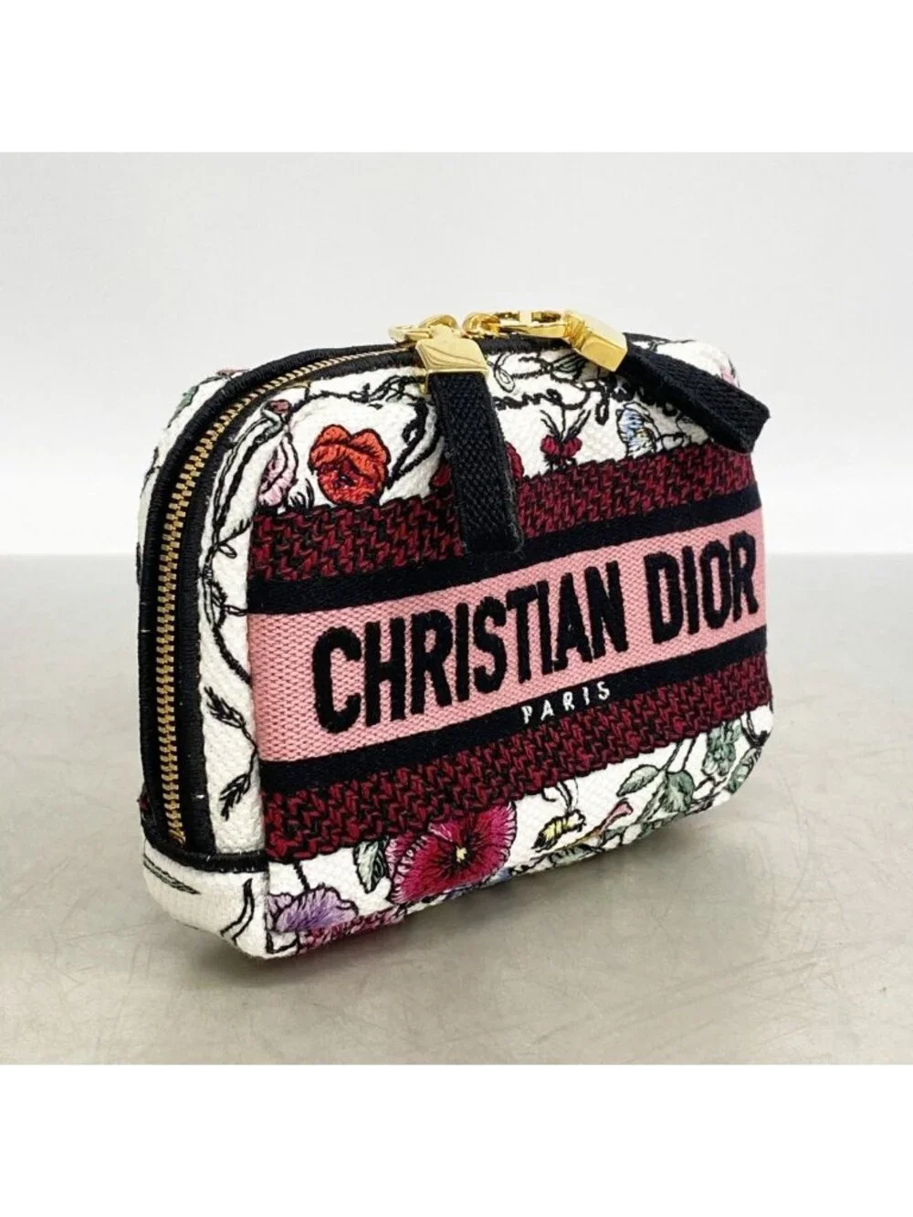 Dior Pouch Canvas White Multicolor Gold